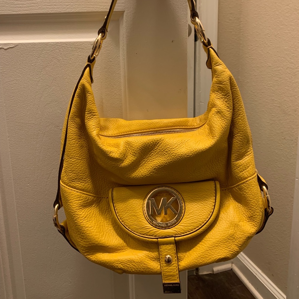 Michael Kors yellow Fulton hobo
